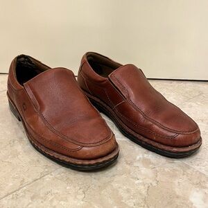 Men's Brown Leather Slip-On Shoes